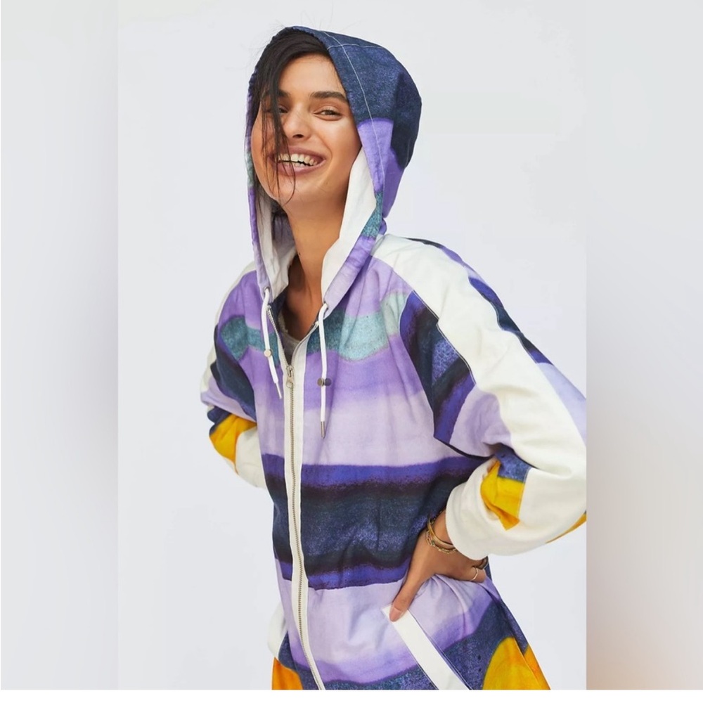 MAEVE @ ANTHROPOLOGIE Striped Windbreaker Jacket - Women’s Size small- nwt